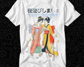 Party Hard Japanese Feminist Lesbian LGBT T Shirt Gift For Womens Mens Unisex Top Adult Tee Vintage Music Best Movie OZ147