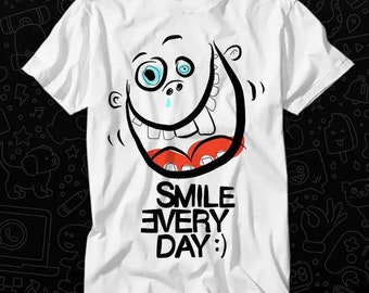 Lächeln jeden Tag Gesicht Live Schöne nur ein Leben halten Lächeln T-Shirt Geschenk Damen Herren Unisex Top Erwachsene T-Shirt Musik Best Film OZ464