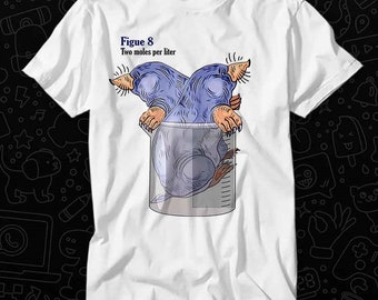 Camiseta divertida de química y ciencia del día de Avogadro con dos moles por litro, regalo para mujer, hombre, unisex, para adultos, música vintage, mejor película OZ278