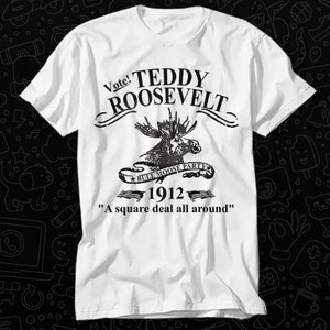 Teddy Roosevelt Bull Moose Party Vintage T Shirt Gift For Womens Mens Unisex Top Adult Tee Vintage Music Best Movie OZ388