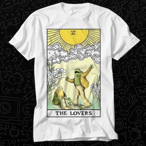 Kikker & Ster De Liefhebbers Tarotkaart T-shirt Cadeau Voor Dames Heren Unisex Top Volwassen Tee Vintage Muziek Beste Film OZ100
