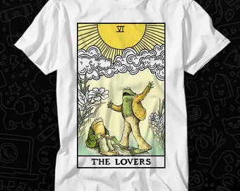 Frog & Star The Lovers Tarot Card T Shirt Gift For Womens Mens Unisex Top Adult Tee Vintage Music Best Movie OZ100