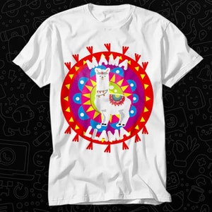 Mama Llama For Mom Grandma Love Llamas Alpaca T Shirt Gift For Womens Mens Unisex Top Adult Tee Vintage Music Best Movie OZ298