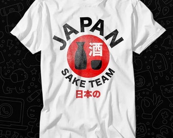 Japan Sake Team T Shirt Gift For Womens Mens Unisex Top Adult Tee Vintage Music Best Movie OZ267