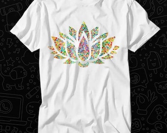 Lotus Flower Colorful Yoga Meditation Om Namaste T Shirt Gift For Womens Mens Unisex Top Adult Tee Vintage Music Best Movie OZ273