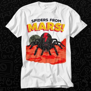 Spiders From Mars Cartoon Magazine T-shirt cadeau voor dames heren unisex top volwassen tee vintage muziek beste film OZ441