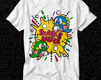 Bubble Bobble Game Amiga C64 Online Gaming Gamer Nerd 80s T Shirt Gift For Womens Mens Unisex Top Adult Tee Vintage Music Best Movie OZ141