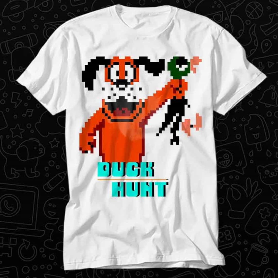 Duck Hunt Retro 80s Game 8bit Pixerl Art T Shirt Gift for Womens