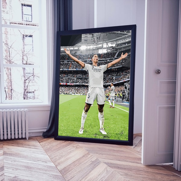 Affiche de Jude Bellingham, football poster chambre des garçons, Jude Bellingham Real Madrid, Bellingham impression numérique, téléchargement numérique de joueur de football