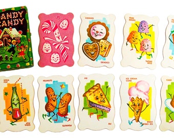 Dandy Candy Retro Playing Cards {You Choose} 50s Kitschy Candy Junk Journal Ephemera Sweets, Soda, Peanuts, Ice Cream Cone, Pie, Popcorn