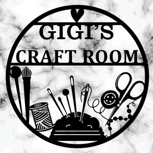 KuttyArts Custom Craft Room Metal Sign: Personalized Creative Space Wall Decor, Craft Ideas