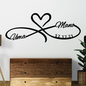 KuttyArts Personalized Metal Infinity Sign, Infinity Name sign,Custom Metal Sign,Metal Art,Anniversary Gift, Newly Engaged Gift,Couples Gift