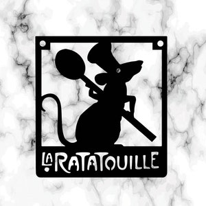 Insegna in metallo La Ratatouille di KuttyArts, insegna in metallo La Ratatouille, insegna in metallo Ratatouille, decorazione da parete, arte da parete, decorazione Ratatouille, decorazione da cucina