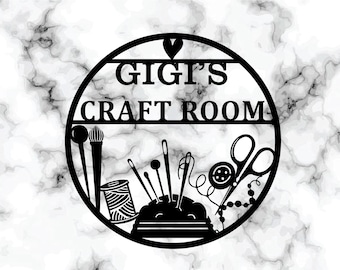 KuttyArts Custom Craft Room Metal Sign, Creative Room Sign,gift for her,gift for mom,personalized sign,metal craft room sign,crafting sign