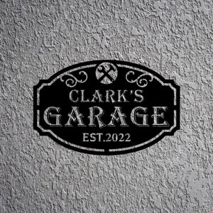 Letrero metálico personalizado para garaje: decoración personalizada para taller de coches