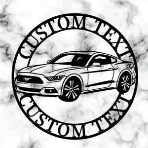 KuttyArts フォード マスタング メタルサイン、マスタング ウォールサイン、ガレージサイン、カーサイン、ホットロッド マッスルカー メタル装飾 お父さんへのギフト、ガレージ メタルサイン