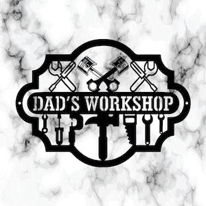 Letrero metálico personalizado para taller: arte mural personalizado para garaje