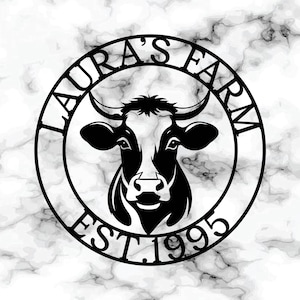 Cow Metal Sign: Farmhouse Wall Art, Barn & Ranch Decor