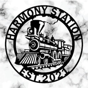 KuttyArts Benutzerdefinierte Eisenbahnschilder, Eisenbahnschild, Zugschild, Zugraum, Zugdekor, Wanddekoration, Wandkunst, Eisenbahnschild, Zugnamenschild, Geschenke