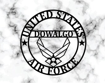 Letrero con nombre de la Fuerza Aérea personalizado de KuttyArts, letrero de metal de la Fuerza Aérea, militar, Fuerza Aérea, regalo de la Fuerza Aérea para él, letrero de la Fuerza Aérea, orgullo, regalo militar