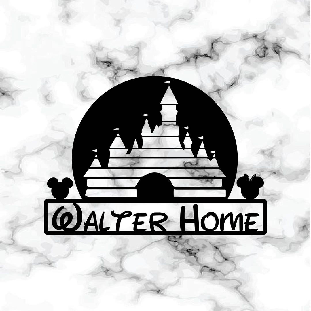 Disney Cut Sign Kuttyarts Disney Castle Style Metal Sign - Customized Disney Metal Sign ...