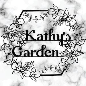 KuttyArts Personalisiertes Blumenbeet | Blumengarten Zeichen | Personalisiertes Gartenschild | Kundenspezifisches Garten-Zeichen | Garten-Metallschild, Geschenk für sie
