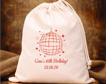 Bolsas personalizadas para la resaca de cumpleaños - Recuerdos para despedida de soltera - Cumpleaños número 40, bolsa con cordón
