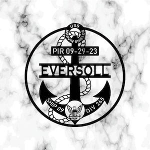 Custom USN Anchor Metallschild, Navy Boot Camp Abschlussgeschenk