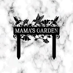 Custom Hummingbird Metal Garden Stake: Personalized Flower Sign