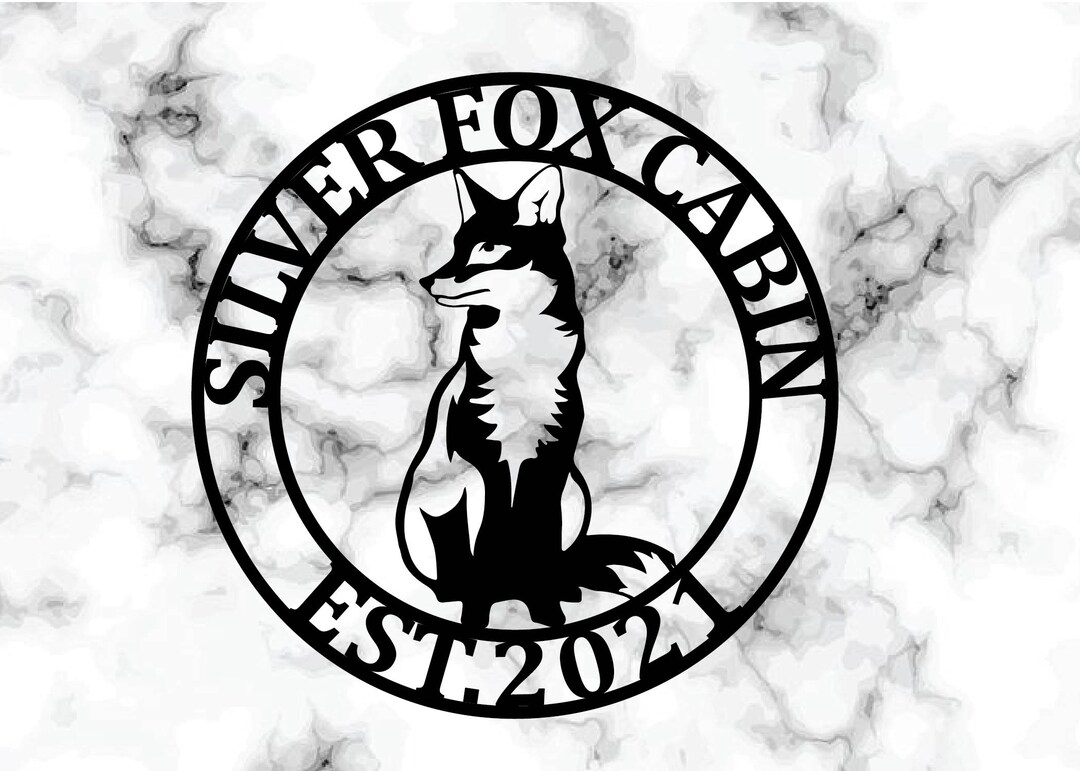 Kuttyarts Personalized Fox Sign With Established Date, Fox Metal Sign ...