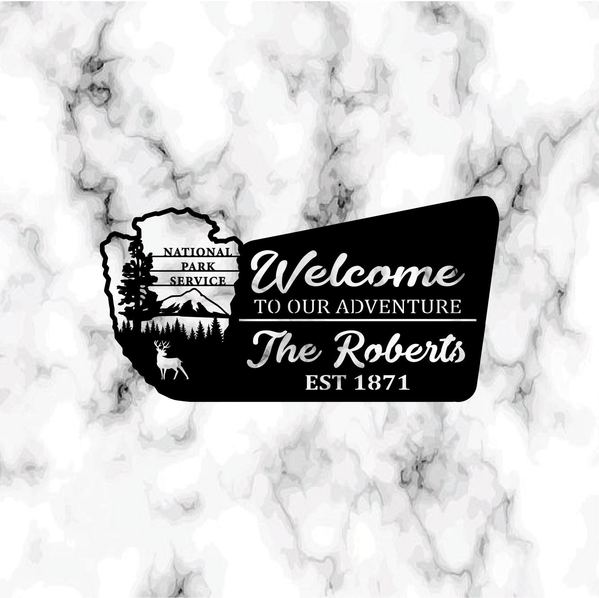 Custom Metal National Park Sign: Personalized Wedding, Hiker Gift