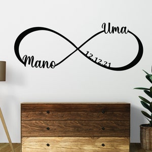 KuttyArts Custom Infinity Metal Sign Infinity Name Sign Personalized Infinity Sign Anniversary Gift,Wedding Gits,Newly Wed Gift,Couples Gift