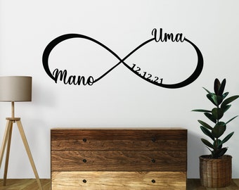 Custom Infinity Metal Name Sign - Wedding or Anniversary Gift