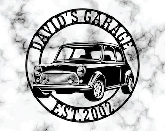 KuttyArts Rover Mini Cooper 35 Metal Sign,Mustang Wall Sign, Garage Sign, Car Sign, Cooper Sign, Mini Cooper, Gift For Dad,Garage Metal Sign