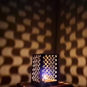Candle Holder Laser Waves Lamp wood Tea light Lantern Votive Gift | DXF, AI, EPS Active