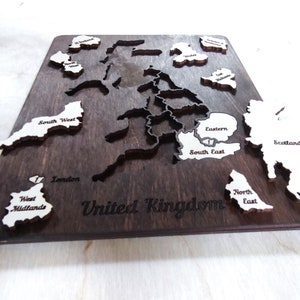 United Kingdom Karte, United Kingdom Holz Karte Puzzle, Laser cut Puzzle, Holz Spielzeug Puzzle Karte | DXF, AI, EPS