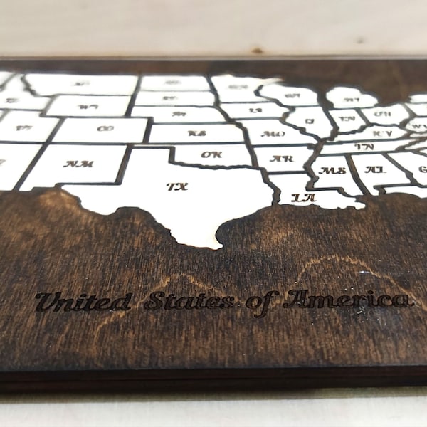 United States map, United States wooden map puzzle, Laser cut puzzle, Wooden toy puzzle map | DXF, AI, EPS