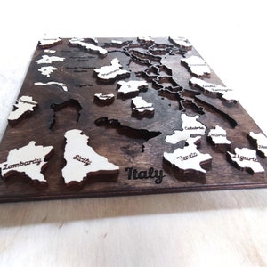 Italien Karte, Italien Holz Karte Puzzle, Laser cut Puzzle, Holz Spielzeug Puzzle Karte | DXF, AI, EPS Aktiv