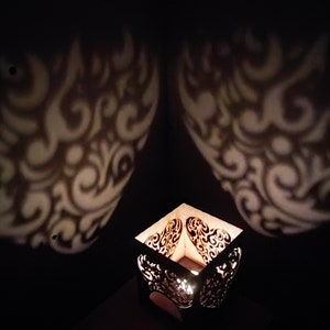 Candle Holder Laser Hearts Lamp wood Tea light Lantern Votive Gift | DXF, AI, EPS