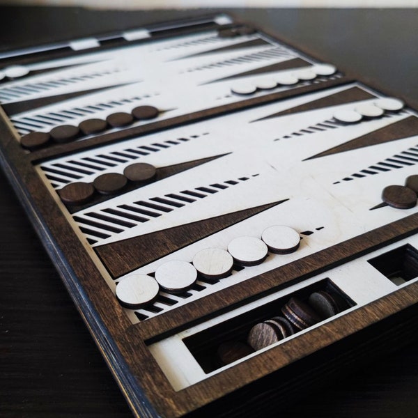 Backgammon I Wooden board game I Backgammon Game I Wood toy I Handmade board game I DXF, AI, EPS