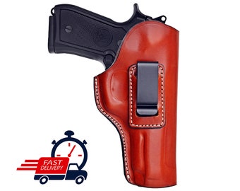 Leather Concealed Carry Holster for Taurus G2S, G2C, G3C - IWB Belt Clips Holster