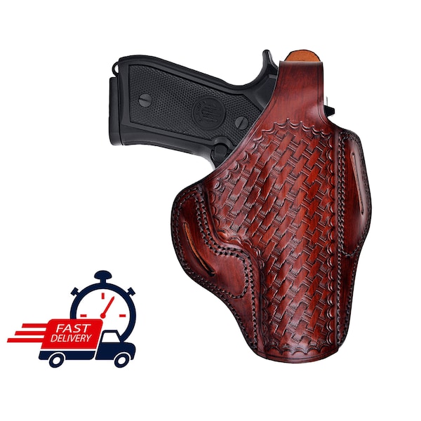 Leather Holster Fits H&K 45, P30, VP9  - | Genuine Leather | Thumb Break | Heckler Koch Gun Holster