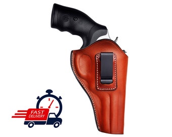 Leather Concealed Carry Holster for Taurus 856 Defender, 605, 692, 82, IWB Belt Clips
