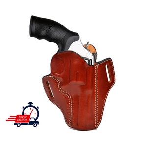 Handmade Leather OWB Holster: Colt Python & King Cobra .357 Magnum
