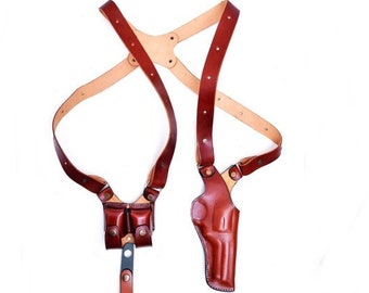 Fits Colt Python 357 Mag Revolver 6bbl Leather Shoulder Holster