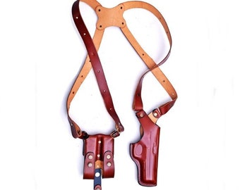 Leather Shoulder Holster Fits Sig Sauer P226, P229, P320, P250, P938, P238, P239, 1911 -| Genuine Leather | Vertical Posture | Handmade