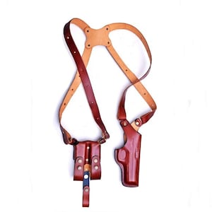 Handmade Leather Shoulder Holster: Fits Sig Sauer & 1911
