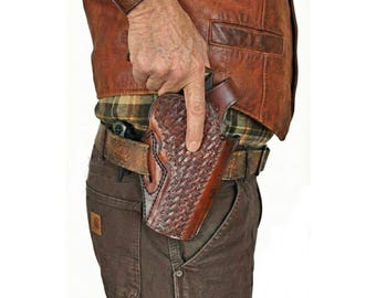 Leather Belt Holster for Colt Python, King Cobra & Viper - Premium Leather - Thumb Break