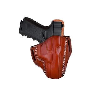 Sporty Leather Holster Fits S&W MP9 Shield, 5906, 6909 - OWB Belt Fast Draw