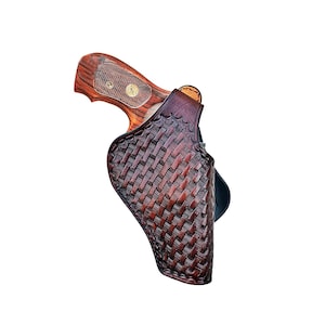 Leather Paddle OWB Revolver Holster Fits Colt King Cobra or Colt Python